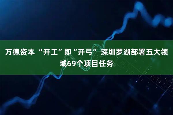 万德资本 “开工”即“开弓” 深圳罗湖部署五大领域69个项目任务
